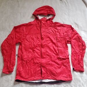 LL Bean Trail Model Jacket Mens Lg Red Rain Jacket Windbreaker